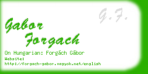 gabor forgach business card